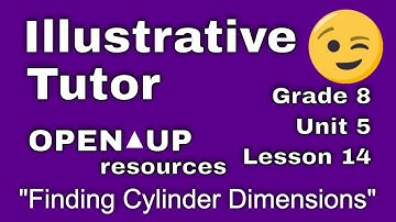 😉 8th Grade, Unit 5, Lesson 14 "Finding Cylinder Dimensions"  Illustrative Math