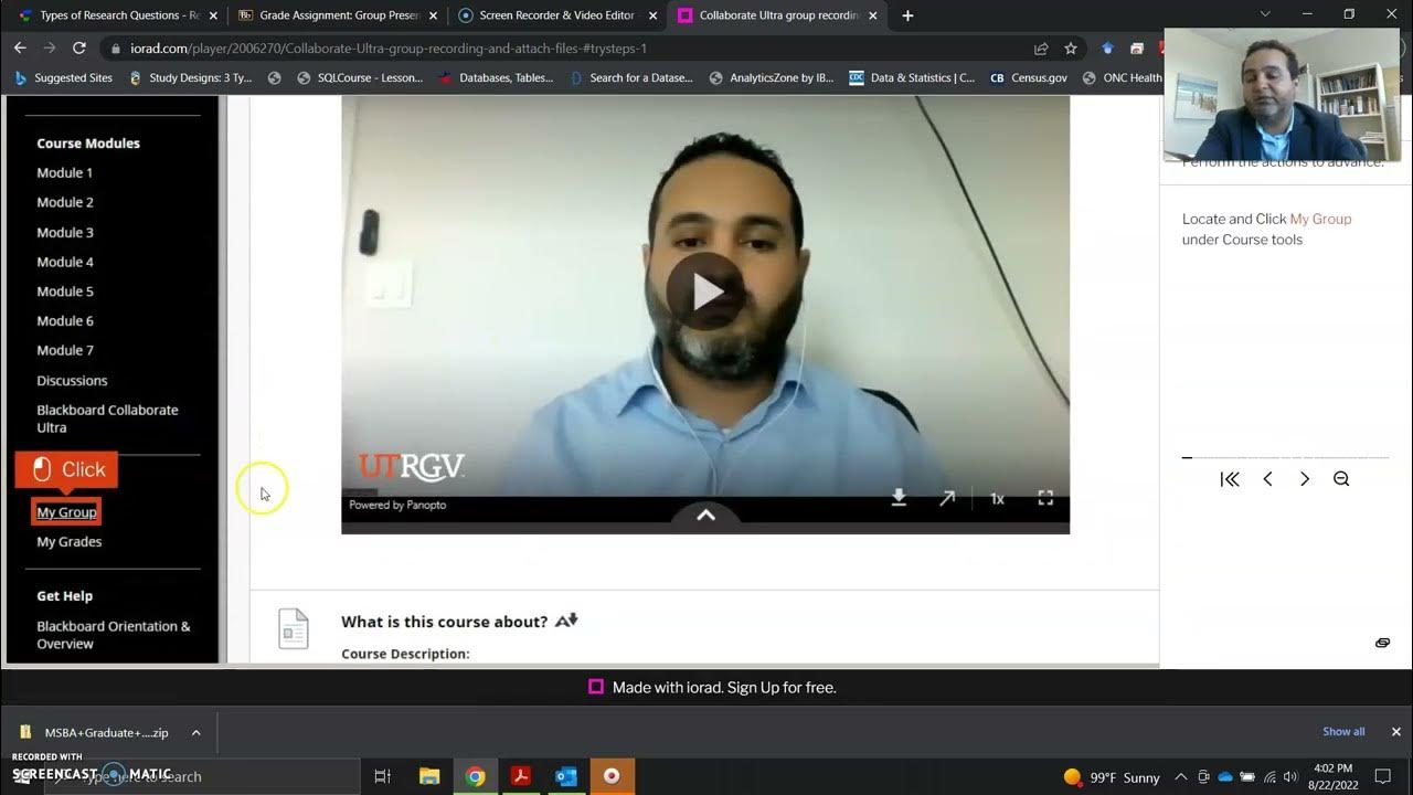 How to Record Group Presentation on Blackboard Collaborate Ultra YouTube