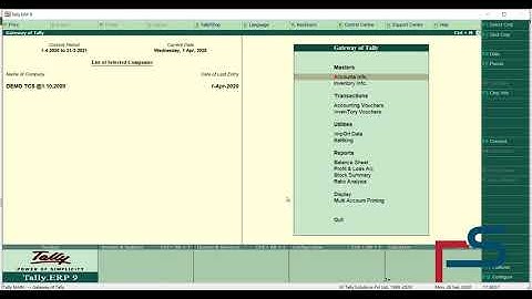 How to enable TCS on Sale of Goods from 1st Oct 2020 in Tally.ERP9. TCS in Tally.