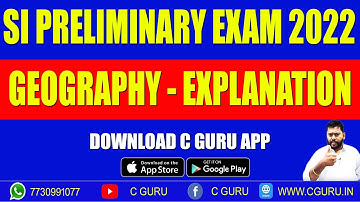 SI PRELIMINARY EXAM PAPER -2022- GEOGRAPHY EXPLANATION  #APPSC #TSPSC #NARASIMHASIR #INDIANGEOGRAPHY