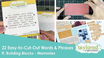 22 Easy-to-Cut-Out Words & Phrases | Building Blocks - Memories | Taylored Expressions
