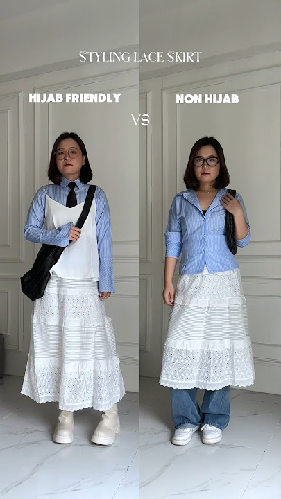 Hijab vs Non Hijab Outfit Ideas with Lace Skirt!💃
