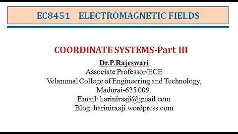 EC8451 - Spherical Coordinate System