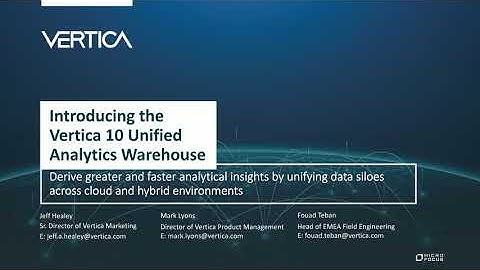 Introducing the Vertica 10 Unified Analytics Warehouse