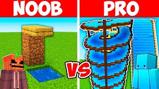 Minecraft NOOB vs PRO: PARQUE ACUÁTICO GIGANTE en Reto de Construcción!