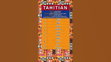 NUMBERS IN THE TAHITIAN LANGUAGE