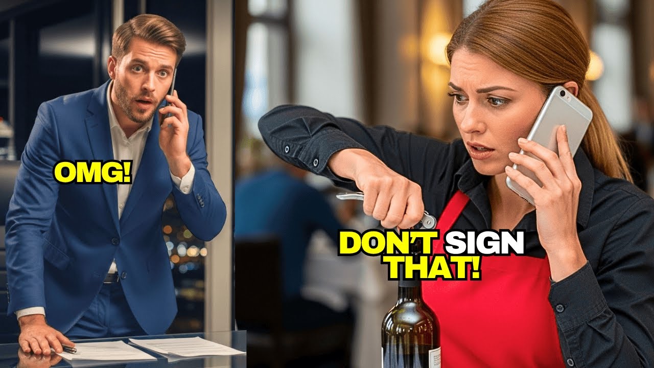 Waitress answers billionaire’s forgotten phone—and saves the CEO from a fraudulent deal