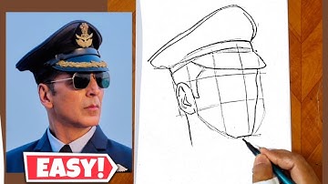 How to draw Akshay Kumar drawing || SKY force Akshay kumar drawing
