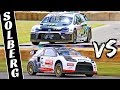 Petter solberg vs oliver solberg  father  son shootout fight  polo r  ds3 wrx at goodwood 2019