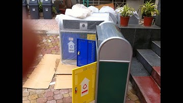 Chuyên bán thùng rác ngoài trời hai ngăn, thùng rác phân loại hai ngăn giá rẻ, thùng rác sang trọng