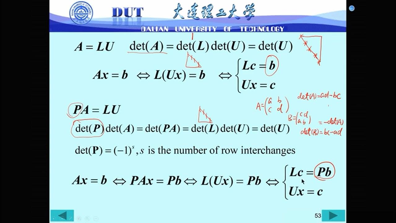 2.2 Gaussian Elimination and LU factorization with Partial Pivoting