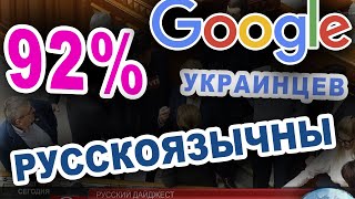 Google шокировал Украину! 92% украинцев - русскоязычны. Русский язык на Украине, статистика