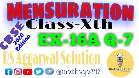 Class X Ex 16A Q No 7 Page 705 Solution RS Aggarwal ||Maths QA 247||