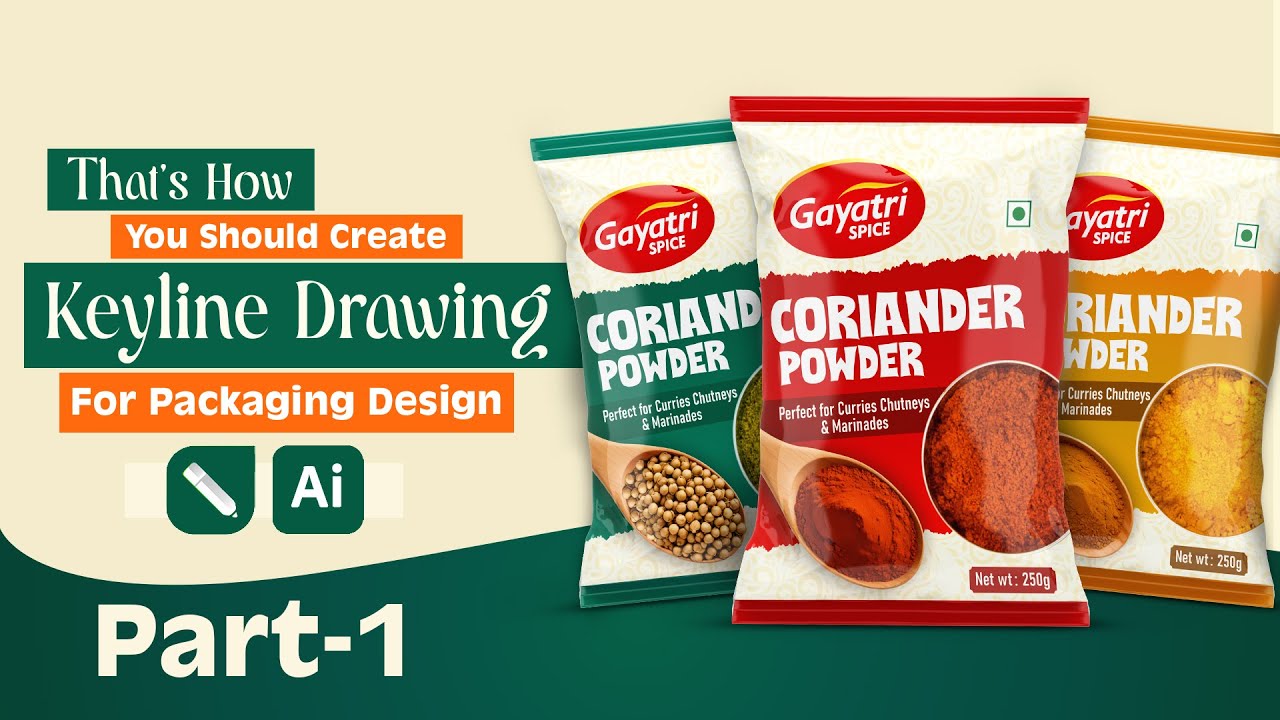 Step by Step Packaging Design Keyline Tutorial - YouTube