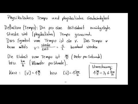 Klassische Mechanik - 090 Tempo und Geschwindigkeit