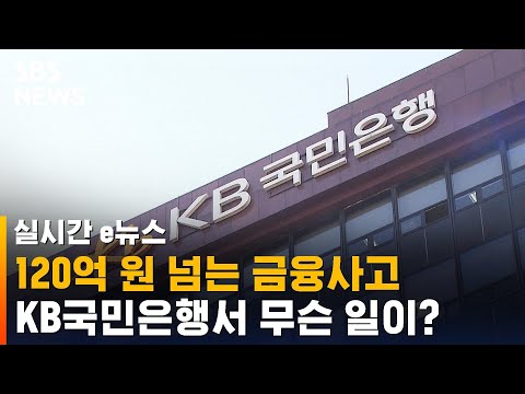   120억 원 넘는 금융 사고 KB국민은행서 무슨 일이 SBS 실시간 E뉴스