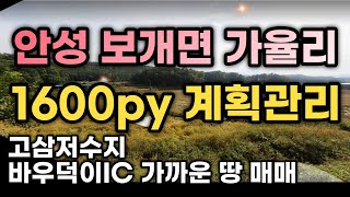 안성 보개면 가율리 토지 / 서울세종고속도로 바우덕이IC휴게소 인근 계획관리 땅 도로접 토지 매물 | 보개면 1600평 답 | 다가구, 빌라, 원룸, 창고 투자용 토지
