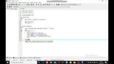 Program C++ struct of array
