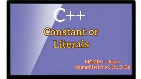 Constant / Literals in C and C++ in tamil