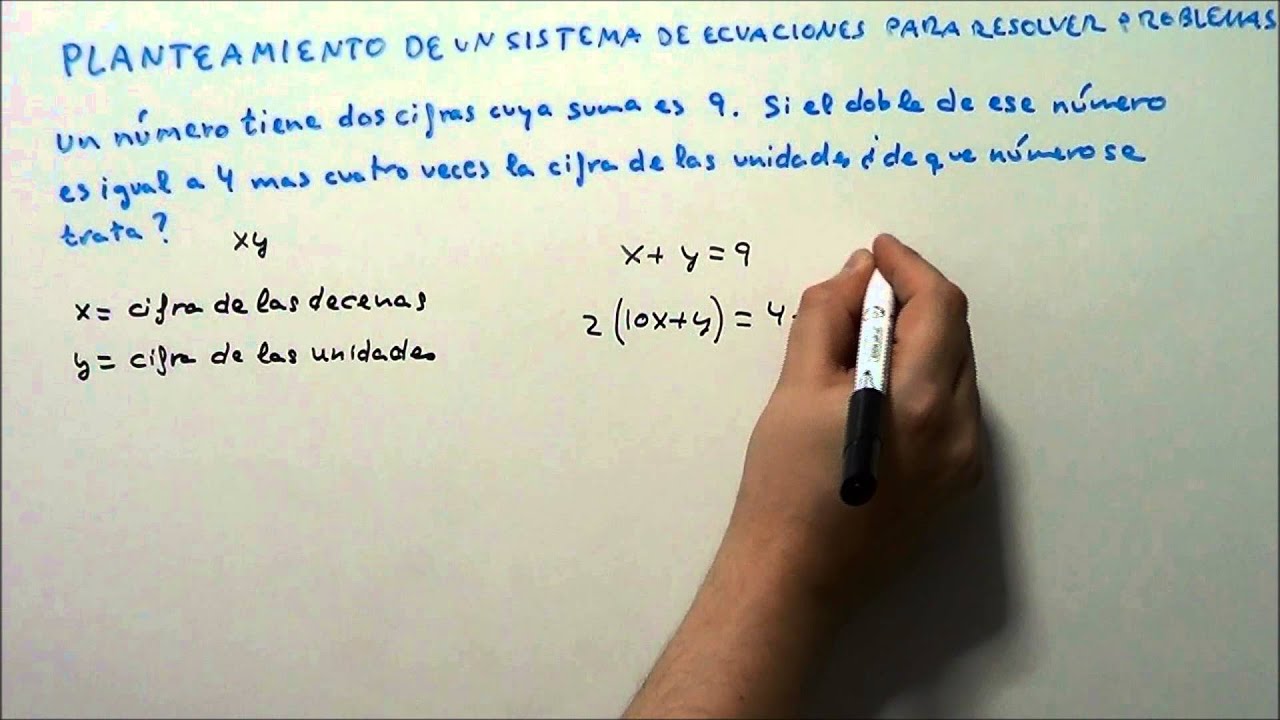 PLANTEAMIENTO DE UN SISTEMA DE ECUACIONES PARA RESOLVER PROBLEMAS. HD