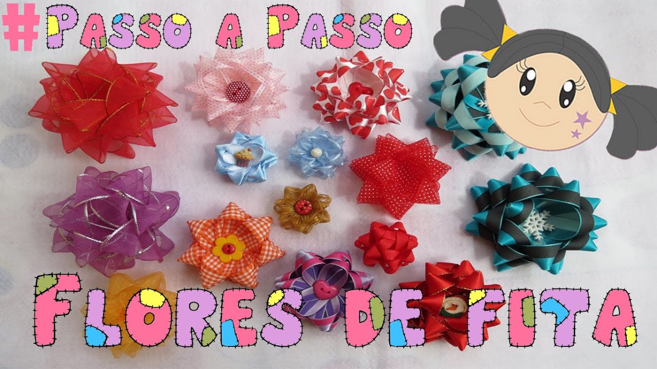 Flor de Fita - Gabarito Faz laço