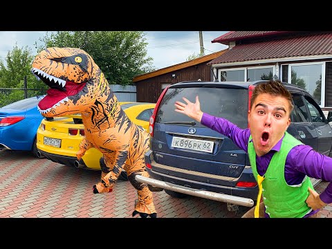 Dinosaur ATTACKED Me VS Mr. Joe on Opel found Car Keys for Kids