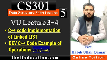 CS301 Short Lecture 5 | C++ linked list implementation