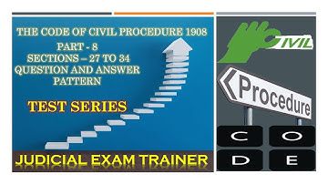 English - Civil Procedure Code 1908 - Test series - Multiple Choice Questions   Part 8 - S.27 to 34