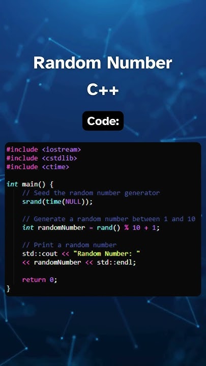 Random Number Generator in C++ #coding #cplusplus #tutorial #developer ...