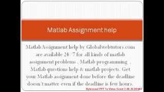 Matlab Assignment help at Globalwebtutors