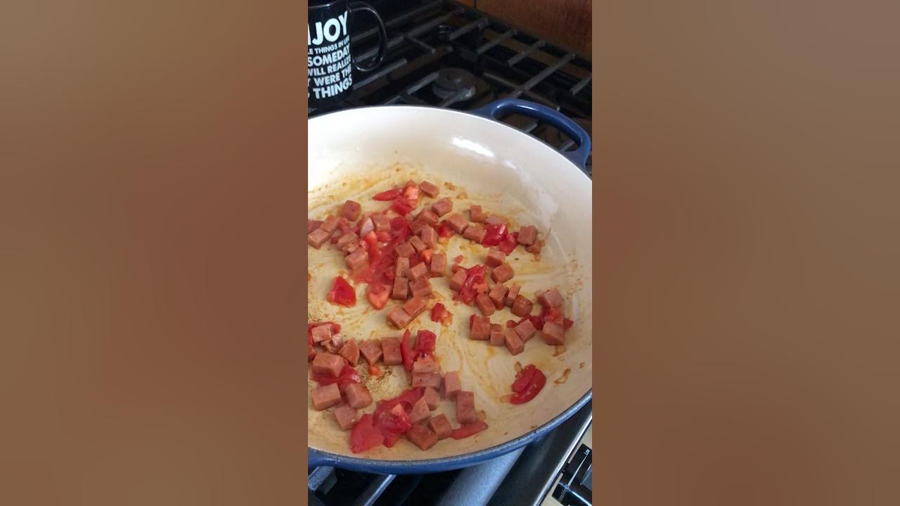 Cooking in my 5 qt Le Creuset Braiser. Spam and eggs YouTube