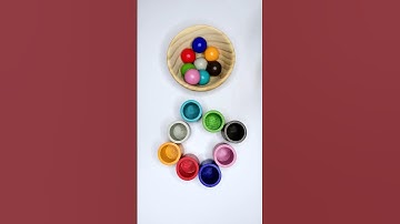 Colorful Wooden Balls Sorting Asmr
