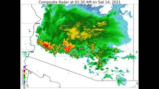 Radar for Aug. 13-14, 2021 Arizona Storm Event