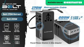 Bolt 205W and 170W | Travel Adapter with Retractable Cable