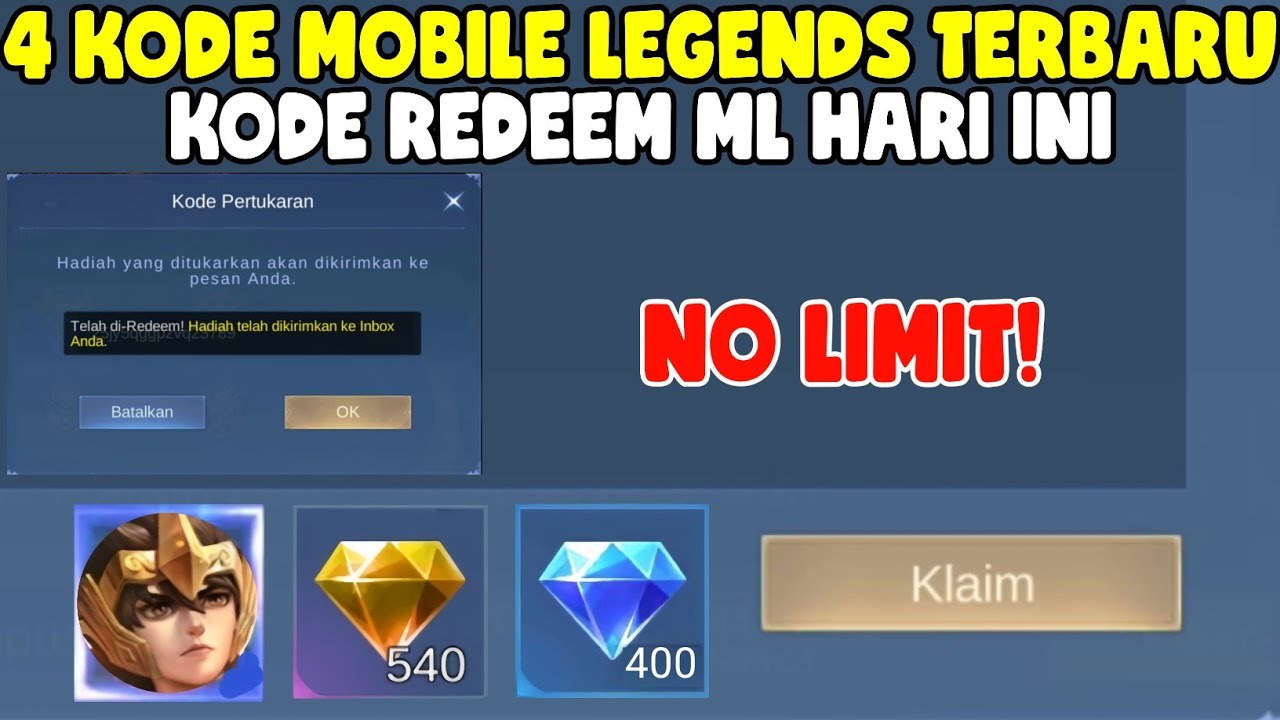 CEPAT AMBIL! 4 KODE REDEEM ML TERBARU KODE REDEEM MOBILE LEGENDS KODE ...