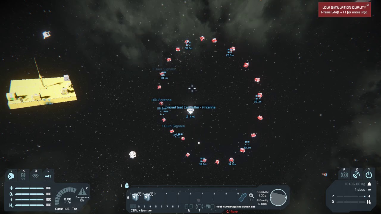 Space Engineers - Drone Fleet automaticly creating circle - YouTube