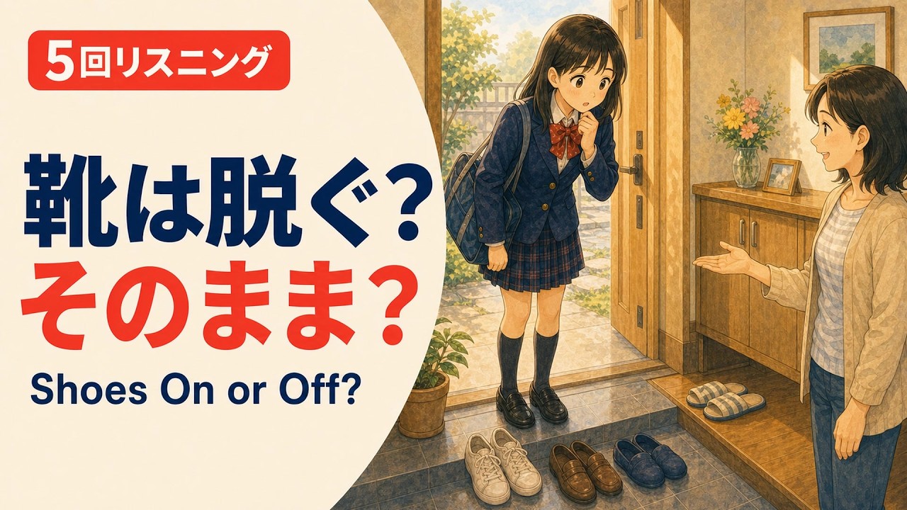 靴は脱ぐ？そのまま？｜Shoes On or Off?【中1英語・5回リスニング