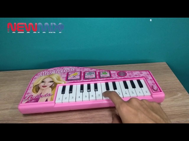 Piano Teclado Infantil Musical Bichos Fazendinha Rosa Art Brink