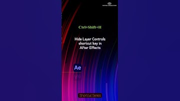 Hide layer controls shortcut key in After Effects