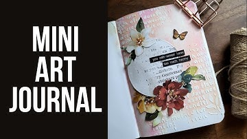 mini art journal | acrylic paints, stencil, collage