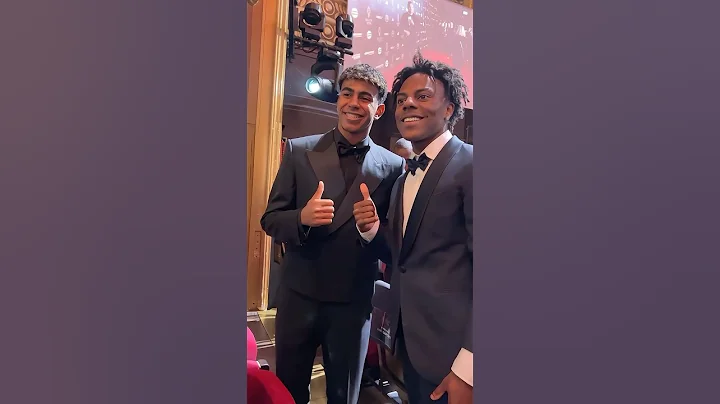 Lamine Yamal arrives at the Ballon d'Or with his family and meets IShowSpeed #lamineyamal
