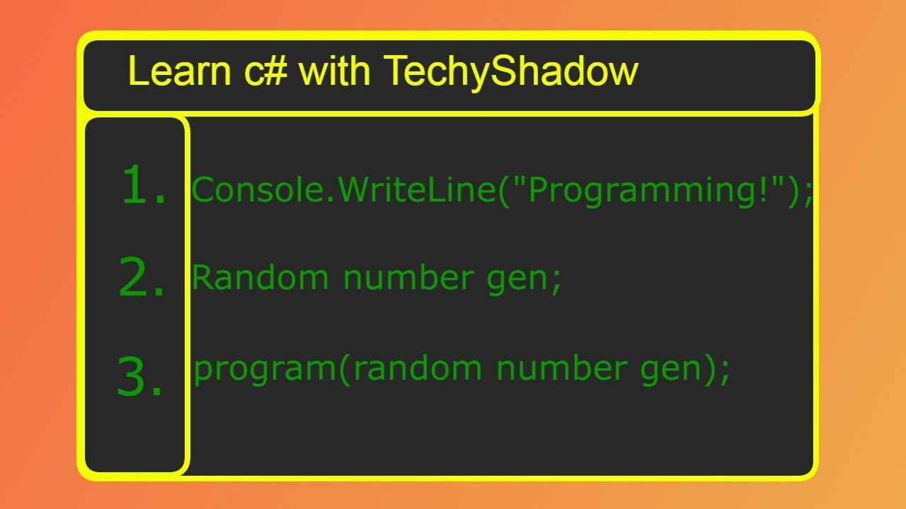 A random number generator with TechyShadow! - YouTube