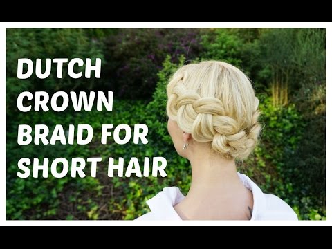 How To Do A Crown Braid Halo Braid On Short Hair Youtube