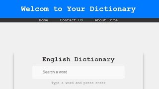 Final Project in CS50 || English Dictionary || website