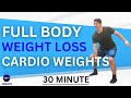 Over 50 30 min weight loss  full body workout no repeats cardio and weights