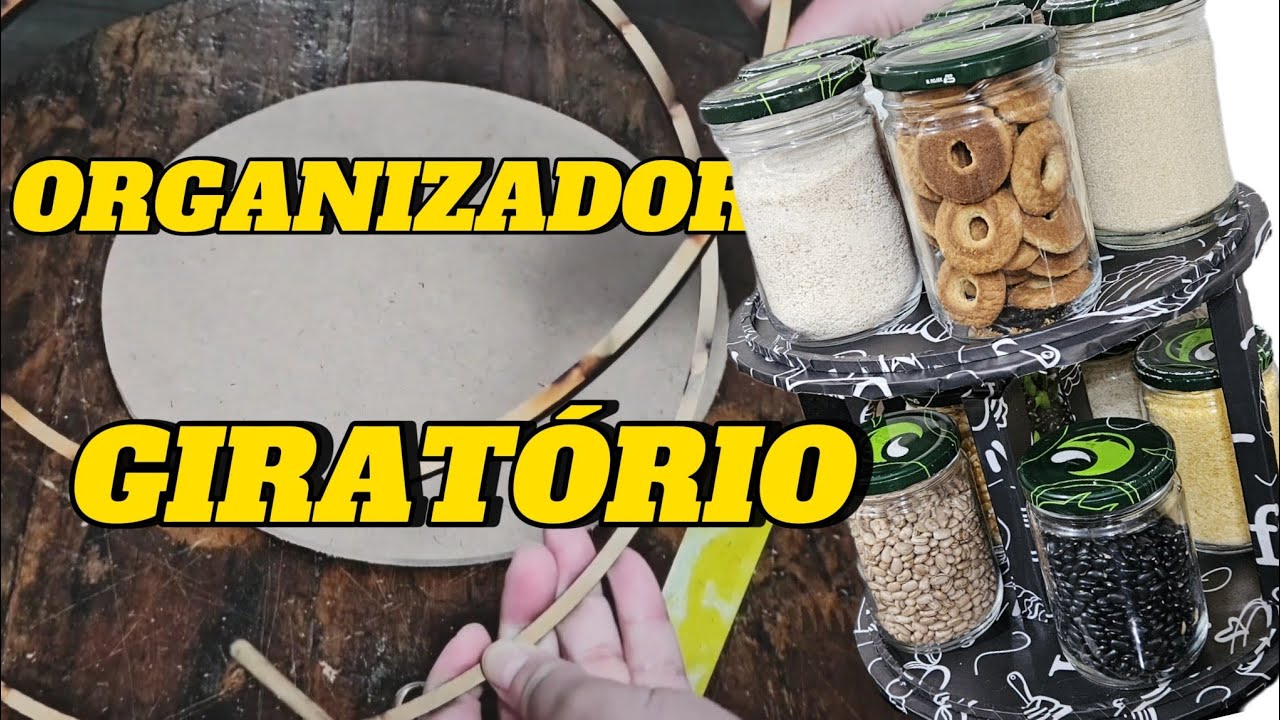 ORGANIZADOR  GIRATÓRIO PARA MANTIMENTO  :  REAPROVEITANDO POTE DE VIDRO  #diy