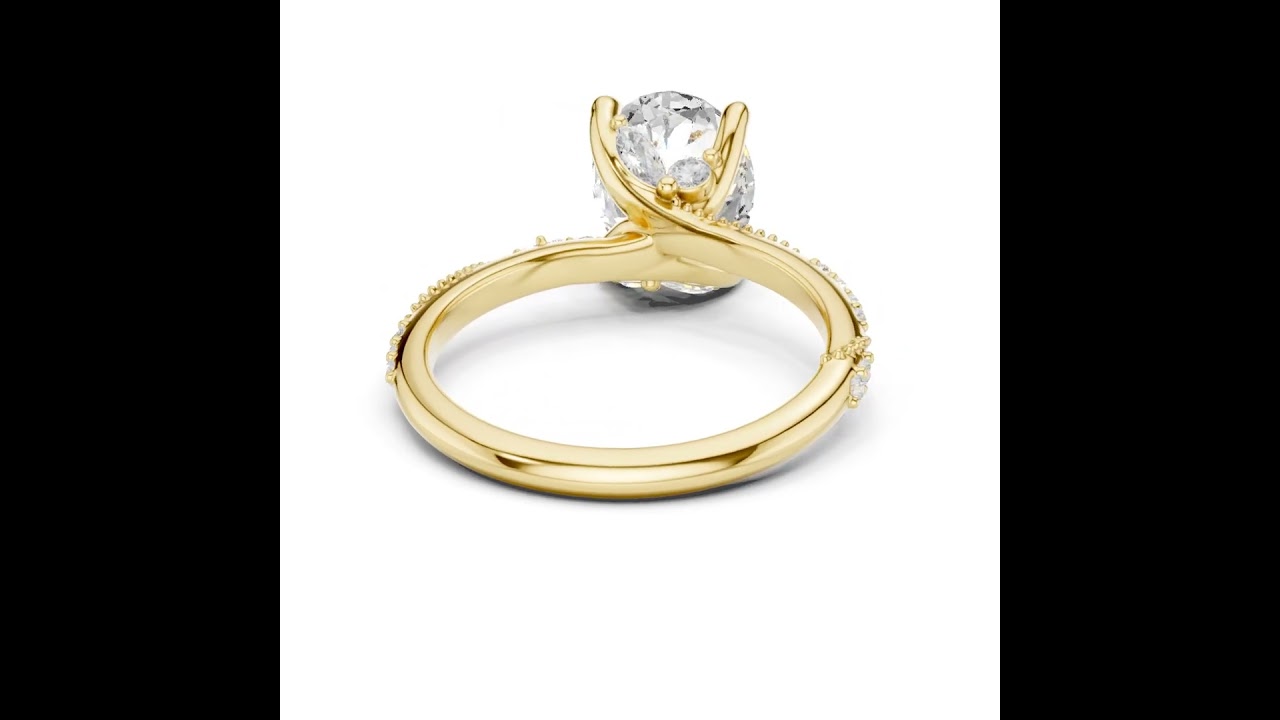 Oval Cut Diamond Engagement Ring With Vintage Milgrain Band