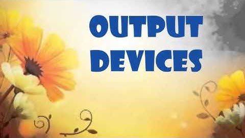 input and output devices chapter 5
