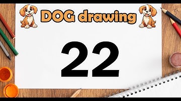🎨 How to Draw Dog from Number 22 🐶 | Easy Dog Drawing for Beginners | Number Drawing Art Idea