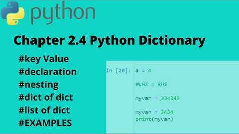 PYTHON | Data Types -  Dictionary | Examples
